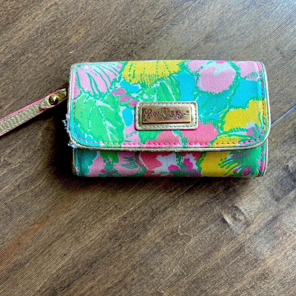 Lily Pulitzer palm wristlet wallet